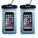 BOBO Universal Waterproof Pouch (Big Size) Cellphone Dry Bag Case for Smartphone – Blue (Pack of 2)