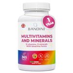 Bandini® Multivitamin | 365 High Strength Tablets (1 Year Supply) | Complex of 24 Vitamins and Minerals | Support Energy Metabolism and Immune Function | for Men and Women