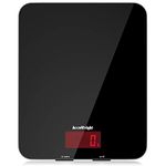 ACCUWEIGHT 201 Digital Kitchen Scales with Tempered Glass Platform Electronic Weighing Food Scale with Backlit LCD Display Multifunctional, for Office School Home Baking Cooking, 5kg/11lb