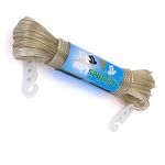 Washing Line Rope with Steel Core, Heavy Duty Laundry Lines with 2 Tensioners, PVC Covered Clothes Line for Indoor, Outdoor, Garden (20M)