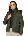 Amazon Brand - Symbol Polyester Women's Standard Length Quilted Jacket (Aw19Kj003_Mount Olive_Medium M)