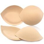 Bra Pads Inserts Breast Enhancers - 2 Pairs Push up Swimsuit Pads to Add 1-2 Cups Size | Removable Bra Insert & Comfy Padding for D Cup Size