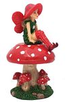 GlitZGlam LULU The Large Miniature Fairy with a Detachable Mushroom Fairy Stand for a Fairy Garden/Miniature Garden