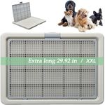 PETHOMEL Large Dog Training Toilet, Indoor Dog Litter Box Potty Tray Puppy Pee Pad Pan Holder Tray, Easy to Clean Pet Dog Litter Pan,Gray Large