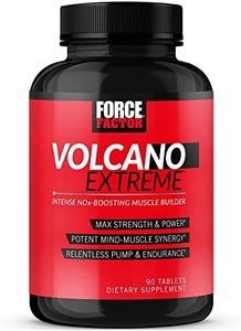 Force Factor Volcano Extreme Pre Workout Nitric Oxide Booster Supplement for Men with Creatine, L-Citrulline,and Huperzine A for Better Muscle Pumps, Strength, Focus, Workout Performance, 90 Tablets