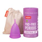 Sirona Reusable Menstrual Cup for Women - Large with Pouch | FDA Approved | Made of Ultra Soft 100% Medical Grade Silicone | Odour, Rash & Itch-Free Period | Leak-Proof Protection for 8-10 Hours