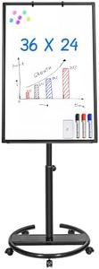 Mobile Whiteboard – 36 x 24 inches Portable Magnetic Dry Erase Board, 3' x 2' Stand Easel White Board Dry Erase Easel Standing Board w/Flipchart Hooks (Black)