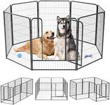 ZephyPaws Dog Playpen Outdoor 40 Inch 8 Panels Indoor Dog Fence Metal Dog Pen for Medium Large Dogs, Heavy Duty Pet Puppy Exercise Pen with Doors for RV Camping Garden Yard