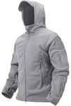 TACVASEN Mens Hiking Hoodie Jacket Polar Fleece Lined Jackets Hunting Coat Windproof Jackets for Men Outdoor Full Zip Up Coat Camping Jacket