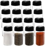 WUWEOT 16 Pack Plastic Spice Jars with Lid, 7 Oz (210ml) Spice Storage Container Bottle Condiment Seasoning Jars Organizer for Storing Spice, Herbs and Powders, BPA Free