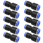 Pneumatic Quick Fittings 8mm to 6mm OD Plastic Push Fit Fittings Sealing Push in Straight Reducing Connector Straight Pipe Connectors Tubes 10PCS