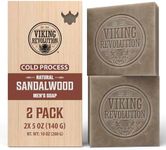 Viking Revolution - Mens Soap - 2 x 140 g - Sandalwood Soap - Mens Soap Bar with Essential Oils Cold Pressed - Coconut Oil, Shea Oil, Almond Oil