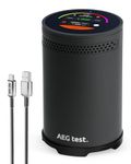 AEGTEST HOUND-3699 Radon Detector, 10-Minute Measurement Updates, Audible & Visual Alarm, Touchscreen Color Display, Long-Term Radon Concentration Monitoring for Home, pCi/L - Black