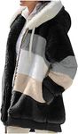 Lxitoler Fuzzy Fleece Jacket Womens Winter Hooded Cardigan Plus Size Sherpa Hoodies Coats Warm Outerwear with Pockets