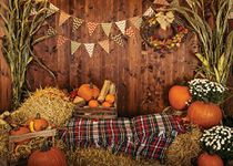 AIIKES 7x5FT Fall Thanksgiving Photo Backdrop Rustic Wood Board Barn Harvest Photography Background Autumn Pumpkin Thanksgiving Decoration Photo Studio Booth Props 11-741