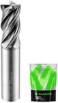 SHAPPRO 3/4 Inch Shank Carbide Square End Mill, 4 Flute CNC End Mills, Heat-Resistant Metal Endmill Suitable Alloy Steel, Stainless Steel, Various Cast Iron