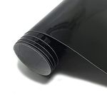 Lypumso Carbon Fibre Vinyl Wrap, Self Adhesive Film, Waterproof Wrap Roll Without Bubble, Adapted to The Appearance and The Interior of Motorcycles, Computers, Cars (Gloss Black, 30cm x 150cm)