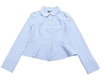 Allegra K Elegant Peplum Blazer for Women's Peter Pan Collar Ruffles Office Work Blazers Light Blue Medium