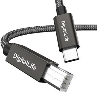 DigitalLife Cavo MIDI Interfaccia USB-C a B da 1,8 m - Intrecciato in Nylon per Tastiere MIDI, Controller, Interfacce Audio USB | Compatibile con Windows, macOS, Linux