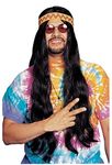 Franco American Novelty Company Hippie Long Black Wig With Headband