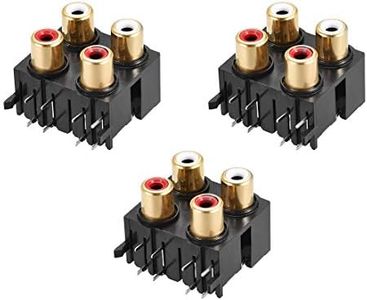 uxcell® AV Concentric Outlet 4 RCA Female Jack 8-Pin Connector Socket Panel Mount 3pcs