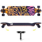 PHAT Longboard Skateboard, 41-Inch Long Board, Drop-Through Longboards, Cruiser Skateboards Up to 265lbs, Longboard Trucks Lower Center of Gravity 5.5cm