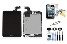 Mobilevie LCD Screen Retina + Touchscreen All Fully Mounted on Chassis for iPhone - Black, iPhone 5S