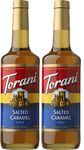 Torani Salted Caramel Flavour Syrup, 750ml bottle, 2 Pack Golden brown