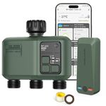 Smart Sprinkler Timer 3 Zone for Garden Hose, WiFi Water Timer with 984ft RF Range, Smart Lawn Watering System Irrigation Controller, APP/Voice Control, Rain Delay, Automatic/Manual Irrigation