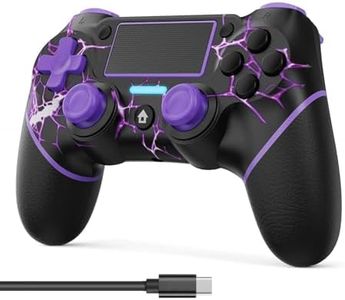 VidPPluing Wireless Controller for PS4/Pro/Slim Consoles, Game Controller with 6-Axis Motion Sensor/Share Function/Charging Cable - Lightning