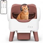 RPZ Automatic Cat Litter Box with APP Control, Open-top Design, 360° Safety Sensors, Self Cleaning Cat Litter Box for Multiple Cats, Litter Mat & 2 Rolls Refill Bags Included