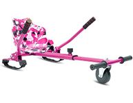 HoverSport HOVERKART - Go Kart Adjustable Hoverkart Seat For Electric Self Balancing Scooters - Fits All Hover Board Sizes - 6.5", 8" and 10" (Pink Vortex)