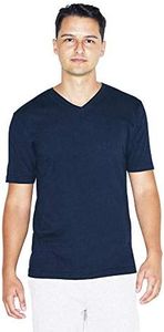 American Apparel Men’s Fine Jersey Classic Short Sleeve V-Neck T-Shirt, Navy, Small