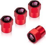 Tire Valve Stem Caps,Wheel Caps Compatible with Fiat 500 500C 500L 500X Brava Bravo Fiorino Panda Palio Series All Models, Metal Air Valve Cover Car Accessory,Not Made by Fiat,4 Pcs(Red)