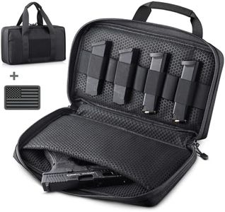 LIVANS Tactical Pistol Gun Case Bag for Handguns, Gun Range Bag Hand Gun Case for Pistols Soft Gun Carrying Case with Lockable Zipper Padded Firearm Case for Shooting Range