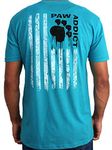 Paw Addict Paw Flag T Shirt for All Pet Lovers (SS Blue, X-Large)