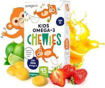 Omega 3 Gummies - Ultra-High DHA Chewable Gel Gummy - Omega 3 for Kids Supports Supports Brain & Eye Health - Sugar-Free Natural Fruit Flavor - Kids Omega 3 Fish Oil Gummies (1 Pack)