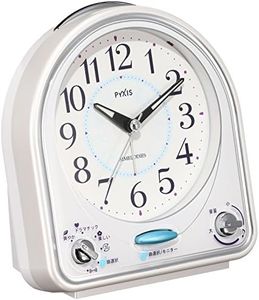 Seiko NR435W Seiko Clock Alarm Clock Analog 31 Songs Melody Alarm Pyxis Pixis White