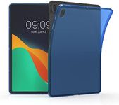 kwmobile Case Compatible with Samsung Galaxy Tab S7 FE Case - Soft TPU Back Protector Cover for Tablet - Blue/Transparent