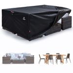 Patio Furniture Covers Outdoor Waterproof Table Sectional Set Large Cover,Heavy Duty 550D Anti Tear Couch Sofa Covers with Buckles&Vents&Handles(Rectangle 90" Lx64 Wx28 H)