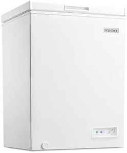 Igloo ICFXX35WH6AD Chest Freezer with Removable Basket and Front Defrost Water Drain , Small Deep Freezer Perfect for Homes 3.5 Cu.Ft., White