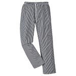 Portwest Bromley Chefs Trouser, Size: S, Colour: Black Check, C079CKRS