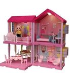 CLUBX Multilevel 108 Piece Doll House Princess Dream House Play Set with Accessories & Doll Furnitures, DIY Dollhouse with Best Birthday Gift for Kids