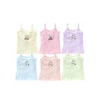 KIKE Born Baby Pure Cotton Printed Regular Fit Sando Innerwear Baniyan Kids Vest Infants Sleeveless Undershirts for Cute Boys Girls Pack of 6 (0-3 Months, multicolor 4)