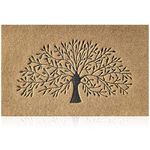 AOAOPQ Tree of Life Outside Welcome Mat Outdoor Mats for Inside Front Door Mats Heavy Duty Waterproof Non-slip for Entryway Hallway Kitchen Easy to Clean Rubber Matting 45x70 Tree Brown