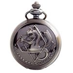 BOSHIYA Fullmetal Alchemist Pocket Watch with Chain Vintage Quartz Pocket Watches for Men Anime Edward Elric FMA Cosplay Accessories with Gift Box