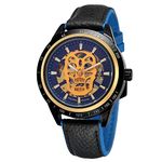 FORSINING Men's High-end Brand Automatic Self-Wind Leather Band Vogue Skeleton Watch, Skeleton Watch