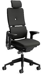 Steelcase Please, chaise pivotante ergonomique avec soutien lombaire et têtière réglable Onyx