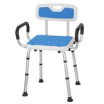 Careboda Shower Chair Seat with Eva Soft Cushion Back and Seat, Bath Seat with 6 Adjustable Height and Tool-Free Assembly for Inside Shower, Anti Slip for Safety for Seniors, Adults & Disabled