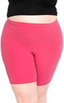 Women's Cotton Biker Shorts Hot Pink 4X